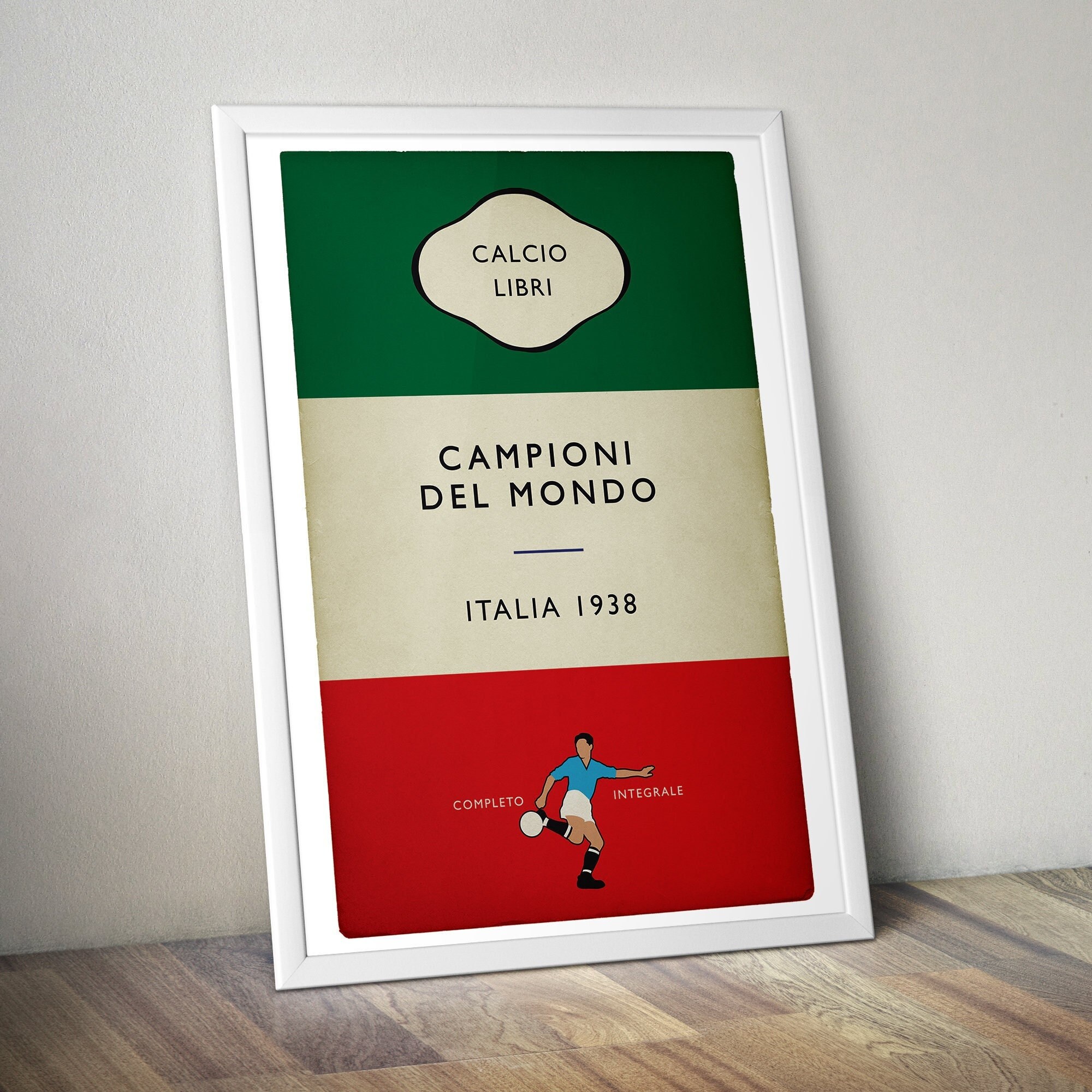 Italy 1938 World Cup Champions Poster – Silvio Piola Football Art