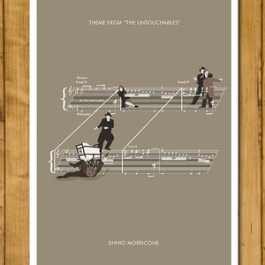 Theme from The Untouchables by Ennio Morricone - Movie Classics Poster - Sheet Music Art - Soundtrack Print - Movie Gift (Various Sizes)