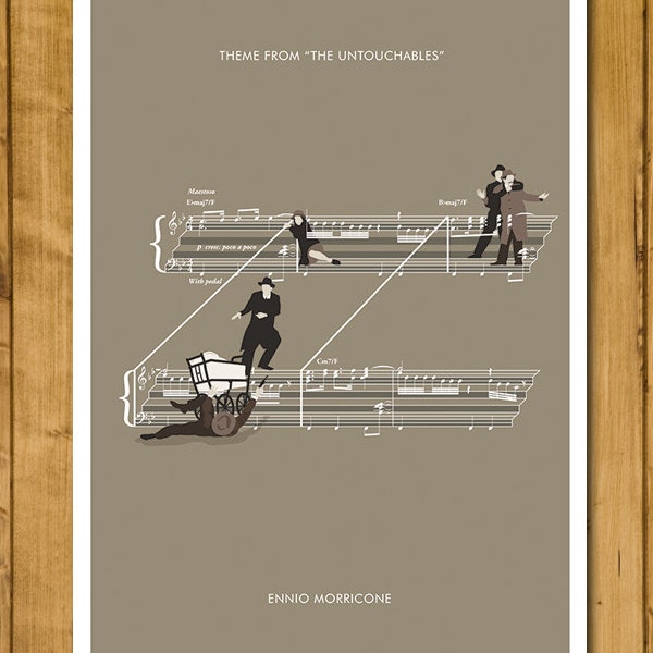Theme from The Untouchables by Ennio Morricone - Movie Classics Poster - Sheet Music Art - Soundtrack Print - Movie Gift (Various Sizes)