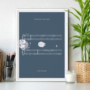 Tema principal de Star Wars de John Williams - El Retorno del Jedi - Póster de clásicos del cine - Partituras de la banda sonora - Regalo de película (varios tamaños)
