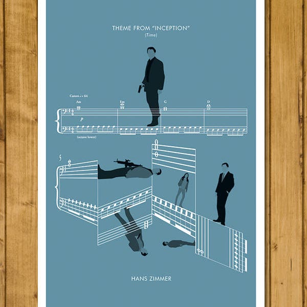 Theme from Inception - ‘Time’ by Hans Zimmer - Movie Classics Poster - Soundtrack Print - Sheet Music Art - Movie Gift (Various Sizes)