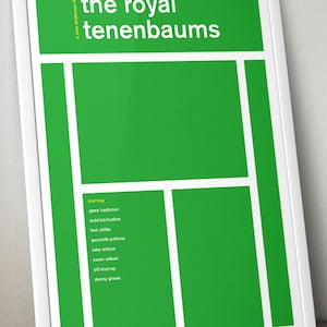 Alternative Swiss Style Movie Poster for The Royal Tenenbaums by Wes Anderson - 100% Unofficial (Various Sizes)