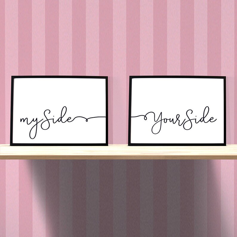 My Side, Your Side Posters Print at Home Bedroom Art Bedroom Poster Couples Home Above Bed Left and Right A3 420 x 297mm image 1
