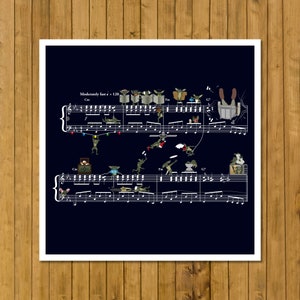 Tarjeta navideña de clásicos del cine - Tema de Gremlins - Jerry Goldsmith - The Gremlin Rag - Partitura de la banda sonora (varios tamaños)