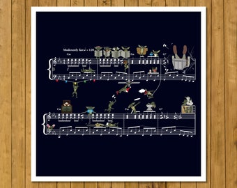 Movie Classics Christmas Card - Theme from Gremlins - Jerry Goldsmith - The Gremlin Rag - Soundtrack Sheet Music (Various Sizes)