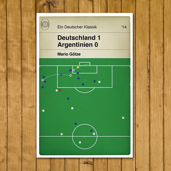 Mario Götze winning goal v Argentina 2014 - Deutschland 1 Argentinien 0 - Germany - World Champions 2014 - Book Cover Poster (Various Sizes)