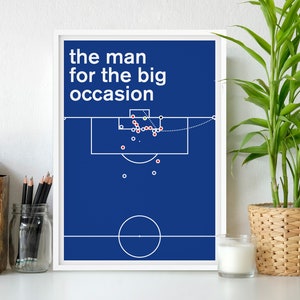 Didier Drogba equalising goal for Chelsea v Bayern Munich - Football Poster - Swiss Style Print - European Final 2012 (Various Sizes)