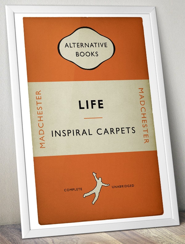 Inspiral Carpets - Life - Madchester - Poster de couverture de livre alternative (tailles disponibles pour le Royaume-Uni et les États-Unis)