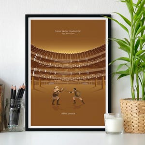 Theme from Gladiator - 'Now We Are Free' van Hans Zimmer - poster filmklassiekers - soundtrackprint - bladmuziekkunst (verschillende maten)
