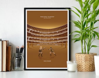 Tema de Gladiator - «Ahora somos libres» de Hans Zimmer - Póster de clásicos del cine - Partituras de la banda sonora