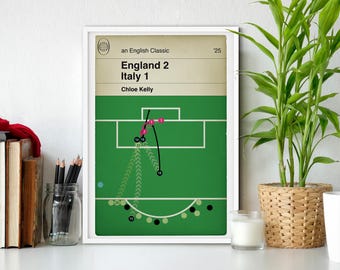 Chloe Kelly Winning Goal - England 2 Italy 1 - Euro 2025 Semi-Final - England Goal Book Art - Gift for Lionesses Fan (Various Sizes)