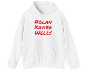 Personalisierter Hoodie mit Namensschriftzug | Nolan Xavier Wells Tribute Sweatshirt