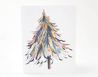 Christmas Tree Art Blank Note Cards Set of 8