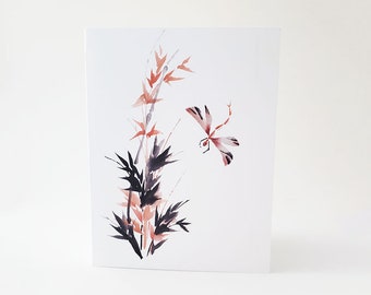 Bamboo and Dragonfly Note Card set of 8