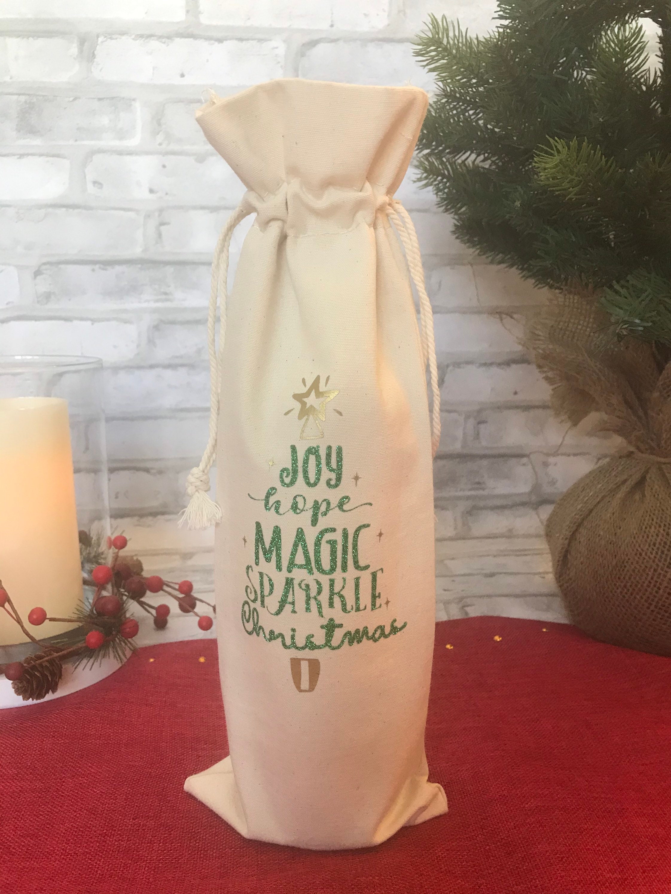 Christmas Wine Gift Bag Set Set of 6 Holiday Gift Bags for Etsy