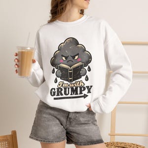 I'm with Grumpy Sweatshirt, Matching Grumpy Sunshine Couples Crewneck, Romance Trope Pair Sweater
