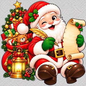 Retro Santa Claus PNG Bundle, 13 Christmas Designs (Digital Download) afbeelding 6
