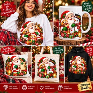 Retro Santa Claus PNG Bundle, 13 Christmas Designs (Digital Download) afbeelding 13