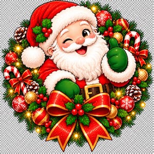 Retro Santa Claus PNG Bundle, 13 Christmas Designs (Digital Download) afbeelding 2