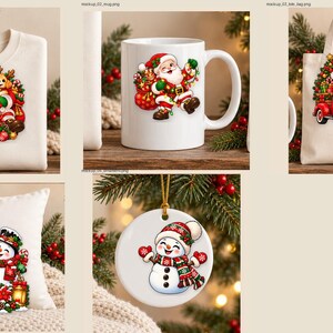 Retro Santa Claus PNG Bundle, 13 Christmas Designs (Digital Download) afbeelding 10