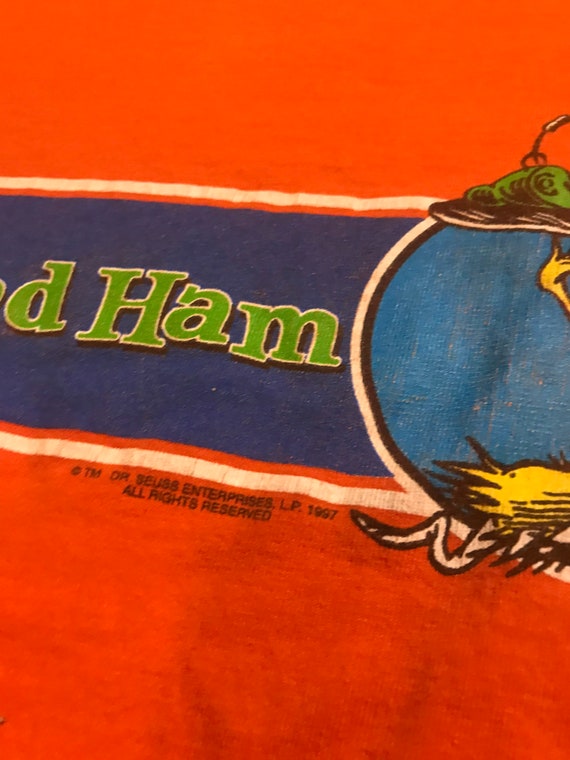 Vintage 90s Dr Seuss Green Eggs and Ham Ringer T … - image 5