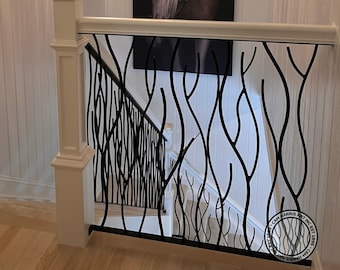 Tree Branch Railing | Twigs Design Wrought Iron Railing | Metal stair railing | Custom iron stair railing