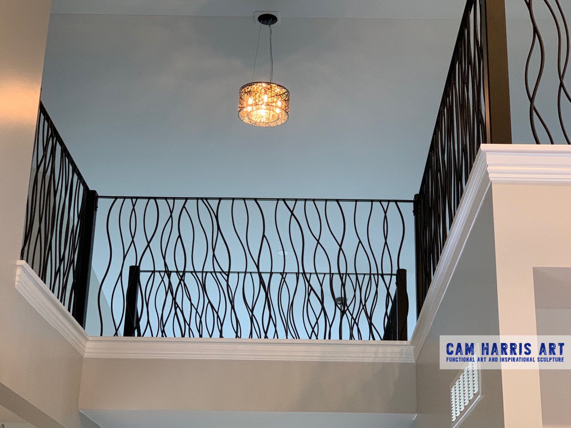 Wrought Iron Railing in My Vines Design Metal Stair Railing Custom Iron ...