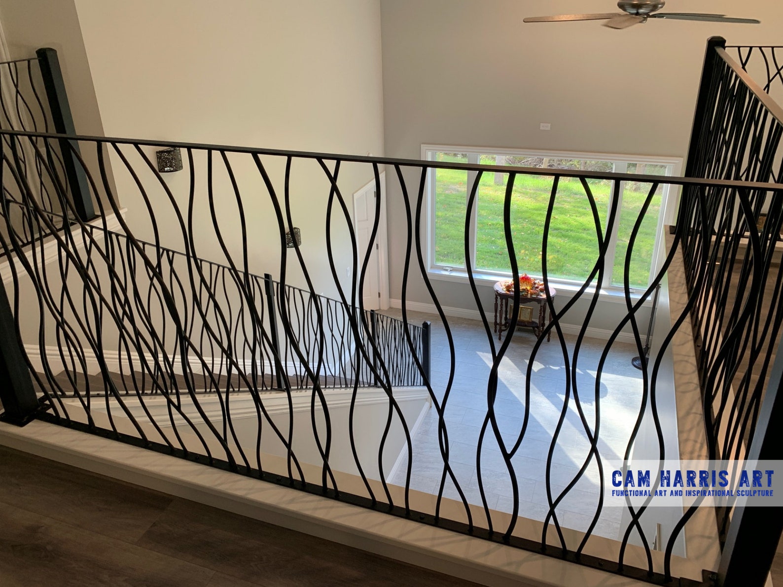 Wrought Iron Railing in My Vines Design Metal Stair Railing Custom Iron ...