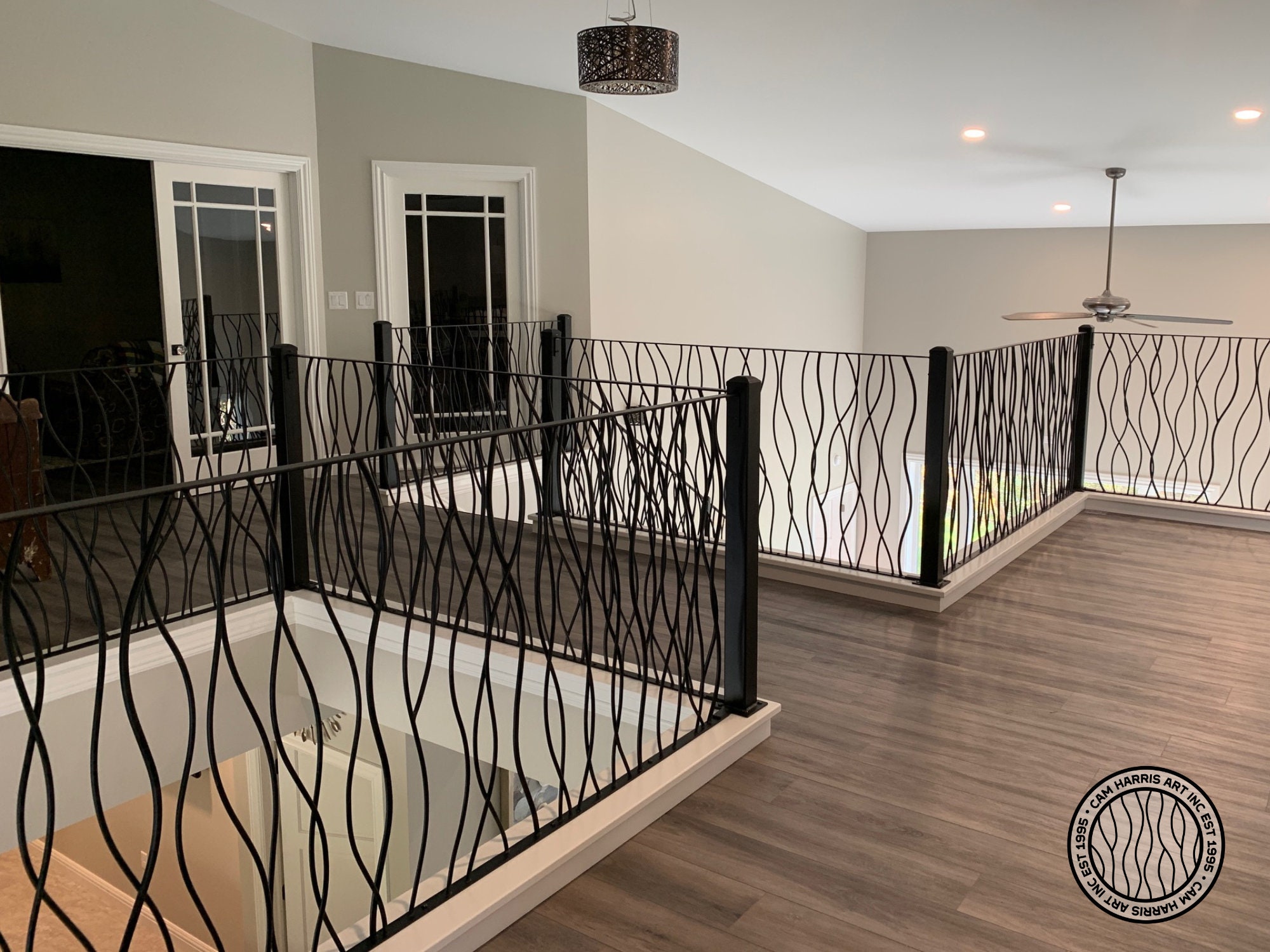 Wrought Iron Railing in My Vines Design | Metal Stair Railing | Custom ...
