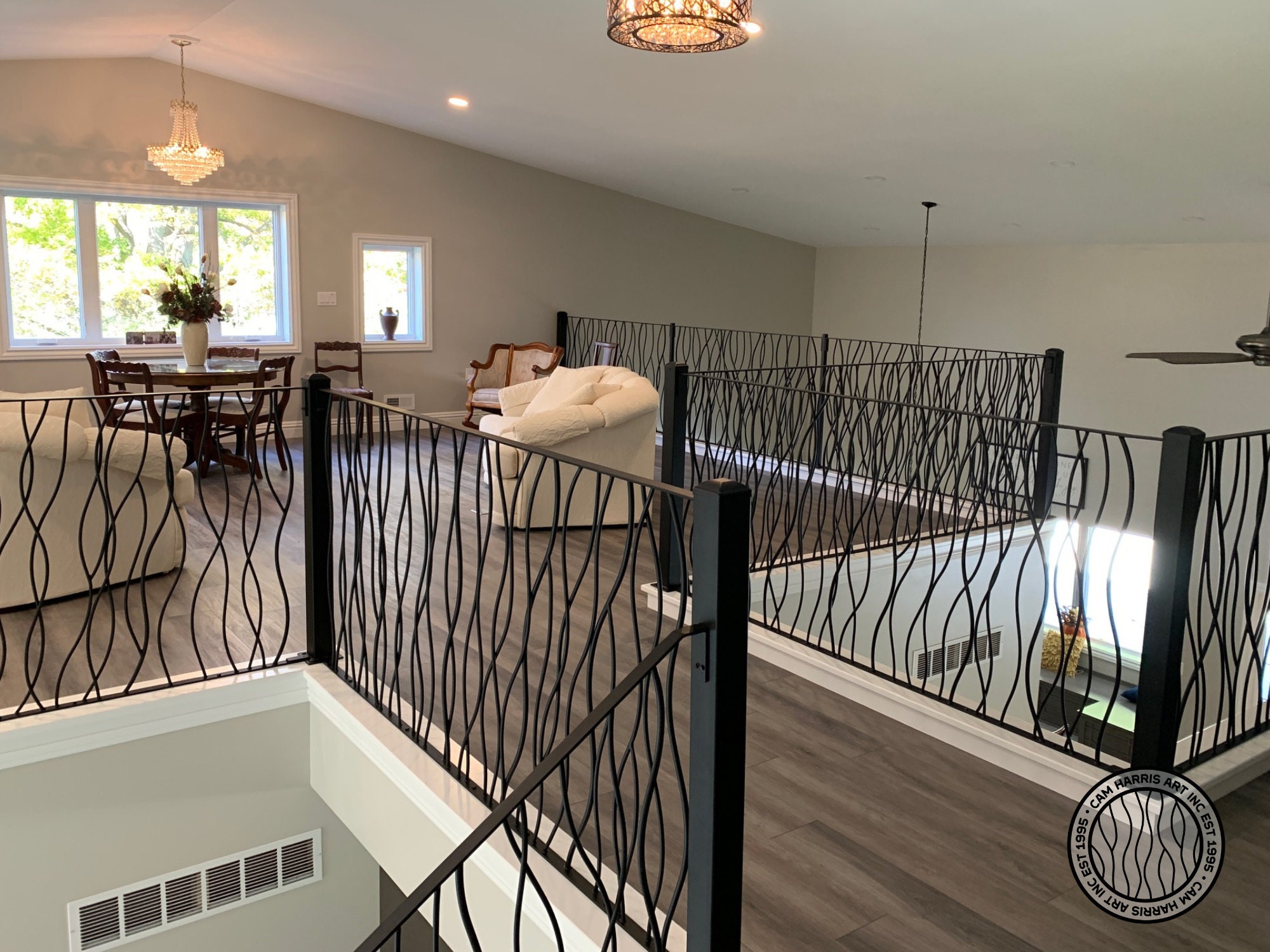 Wrought Iron Railing in My Vines Design | Metal Stair Railing | Custom ...