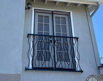 Juliette Railing in my signature BENT Iron Art Design | Metal Balcony Railing | Hand Wrought Iron Railing