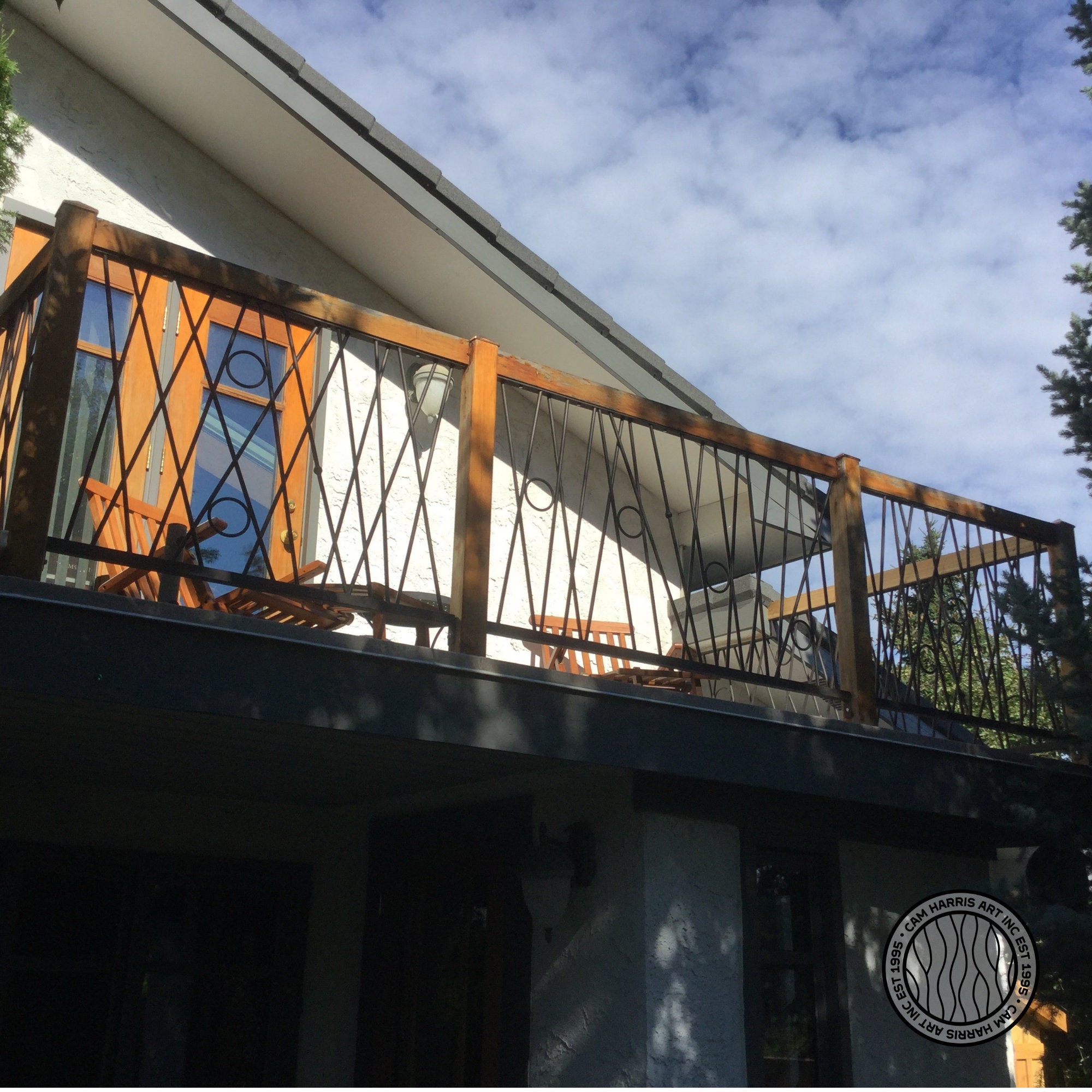 Stix and Circles Metal Railing | Iron Railing Outdoors | Metal Railing ...