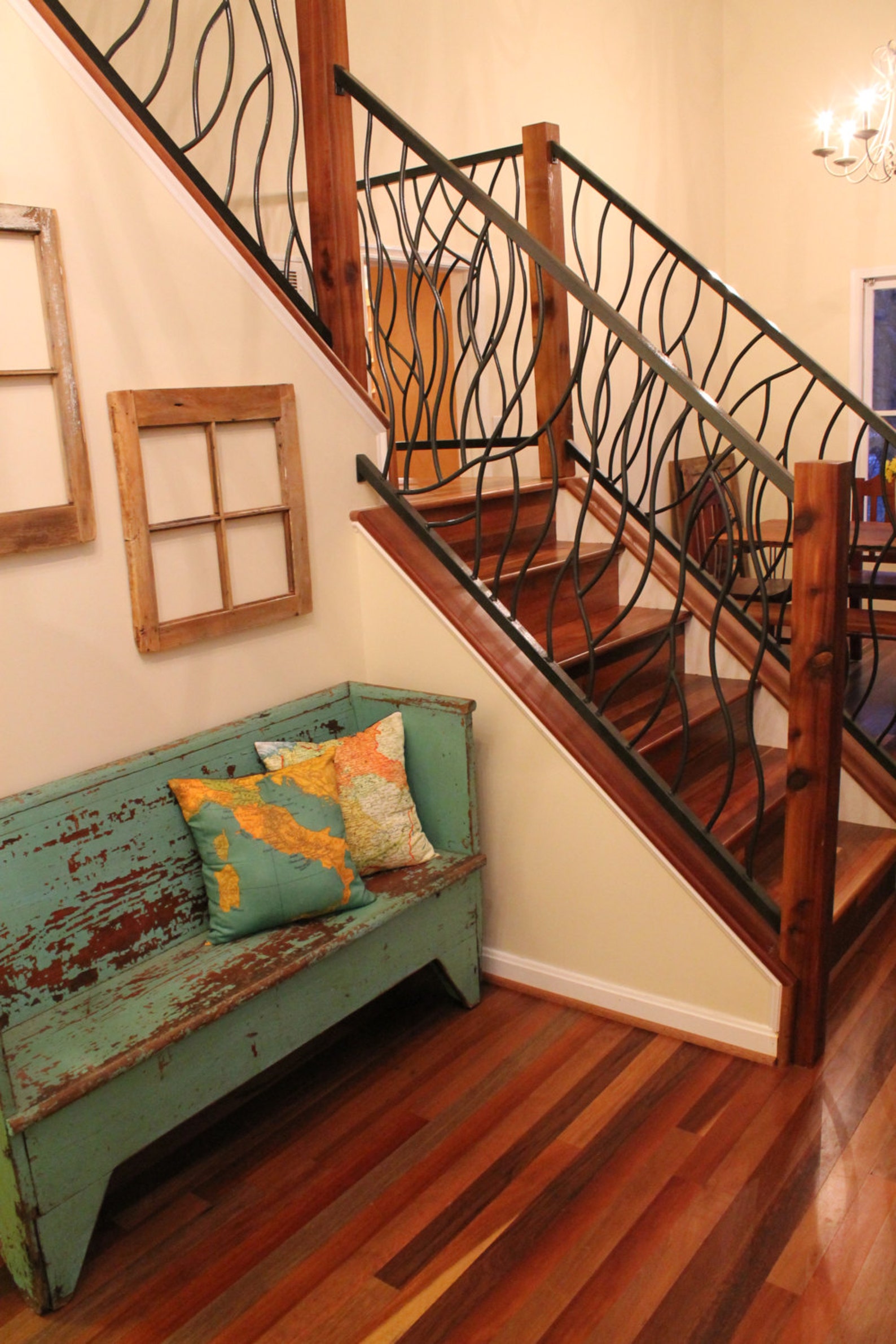 Wrought Iron Stair Railing Metal Stair Railing Custom Iron Etsy Canada