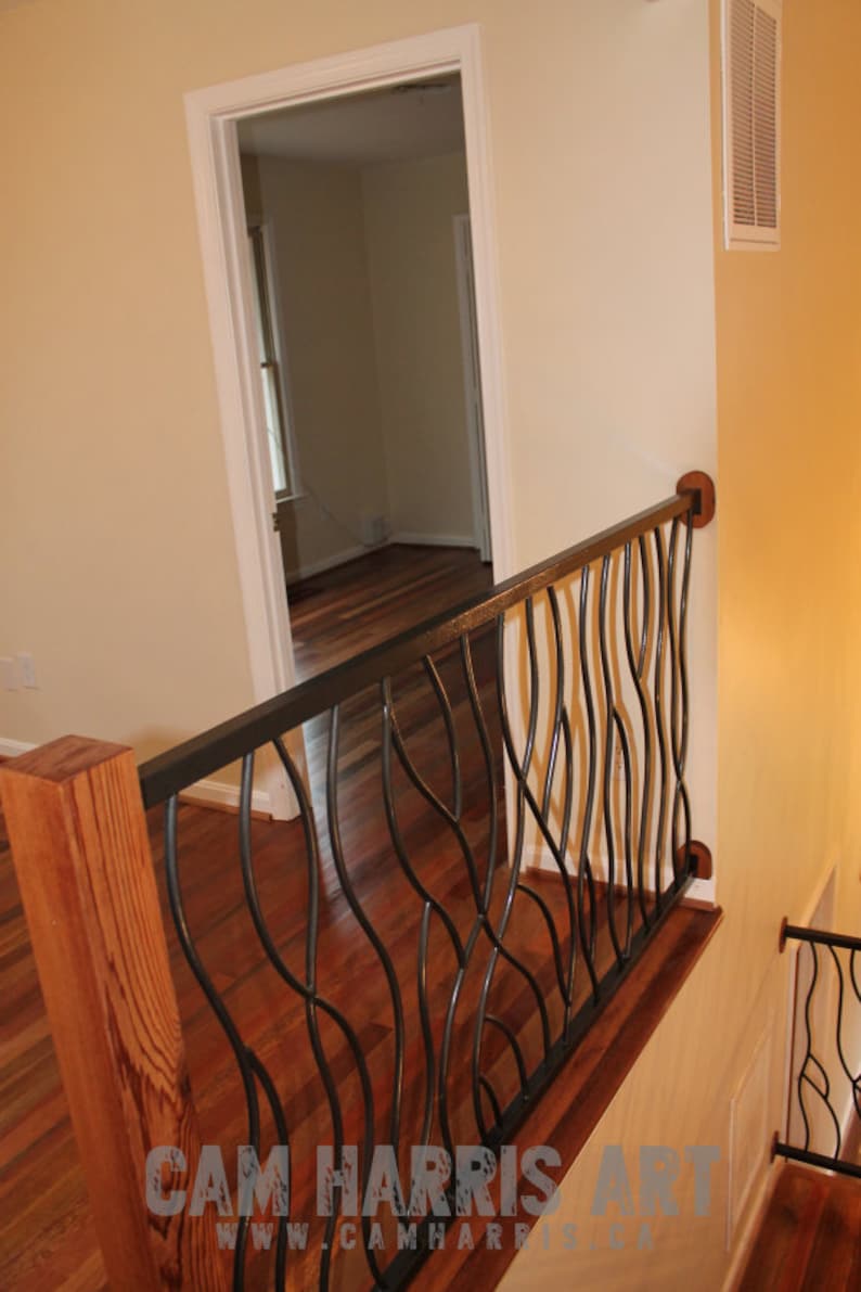 Wrought Iron Stair Railing Metal Stair Railing Custom Iron Etsy Canada