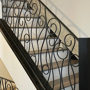 Whimsical Design Wrought Iron Railing | Metal stair railing | Custom iron stair railing