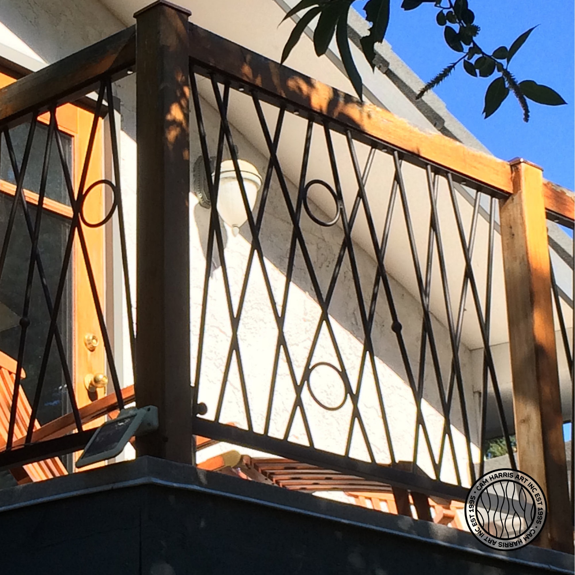 Stix and Circles Metal Railing | Iron Railing Outdoors | Metal Railing ...