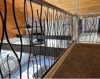 Twigs Design Wrought Iron Railing | Tree Branch Railing | Metal stair railing | Custom iron stair railing