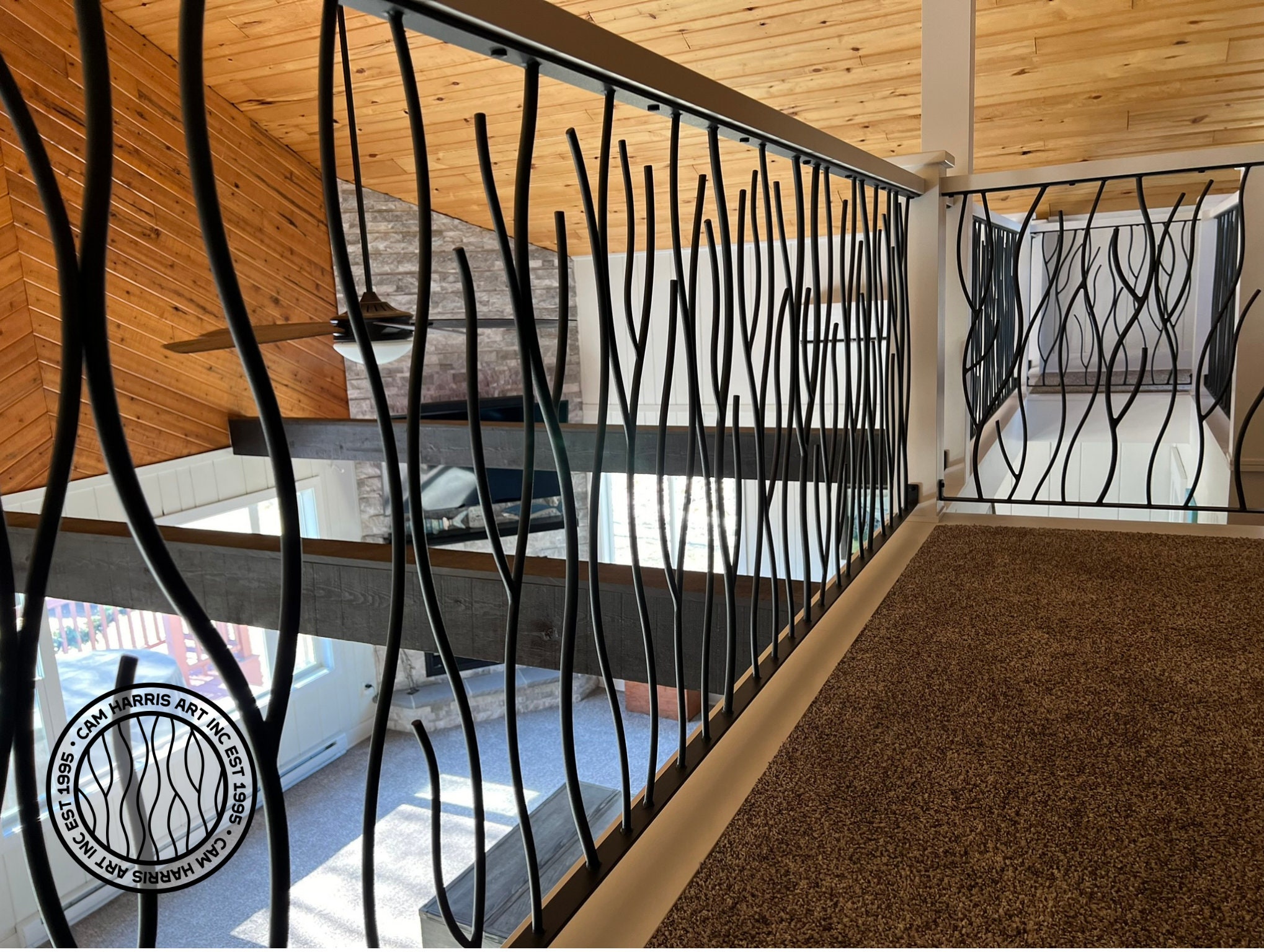 Tree Branches Raining Twigs Design Wrought Iron Railing | Tree Branch Railing | Metal Stair ...