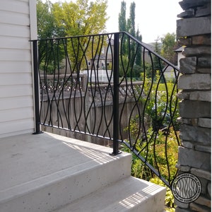 Wrought iron railing Entwined Design | Metal stair railing | Custom iron railing | Metal railing made to fit your indoor or outdoor project