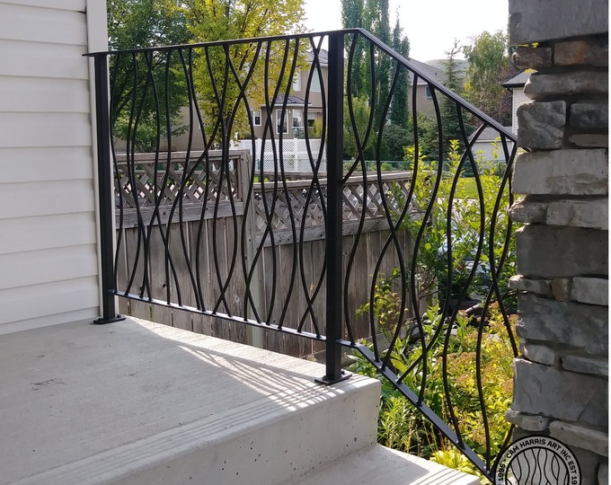 Hand Forged Heavy Steel Railing With Hammered Texture, Viking, Antler ...