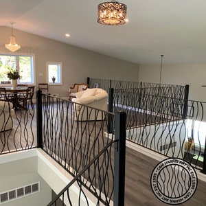 Wrought iron railing in my Vines Design | Metal stair railing | Custom iron railing | Metal railing inserts custom-made
