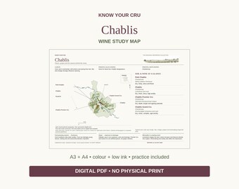 Chablis Wine Study Map: A3/A4 Printable PDF, Practice and Answers