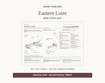 Eastern Loire Wine Study Map: A3/A4 Printable PDF, Practice and Answers