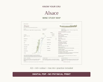 Alsace Wine Study Map: A3/A4 Printable PDF, Practice and Answers