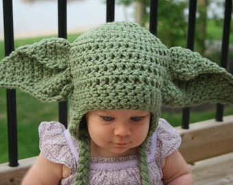 yoda crochet hat