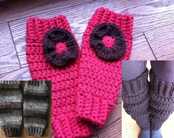 Chunky Classic Leg Warmers Crochet Pattern - Baby, Toddler, Child, Girl, Women sizes - Instant Download - Ballet Yoga Dance Retro 80's