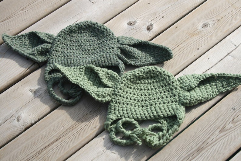 Yoda Inspired Hat Crochet Pattern Newborn Toddler Child Adult image 3