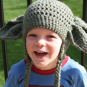 Yoda Inspired Hat Crochet Pattern Newborn Toddler Child Adult image 5