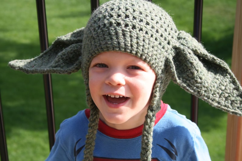 Yoda Inspired Hat Crochet Pattern Newborn Toddler Child Adult image 5