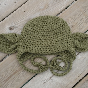 Yoda Inspired Hat Crochet Pattern Newborn Toddler Child Adult image 4